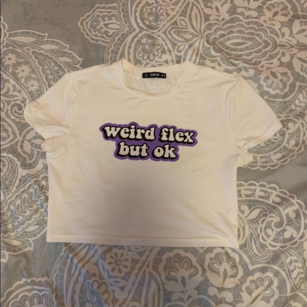 Purple Worded Crop Top